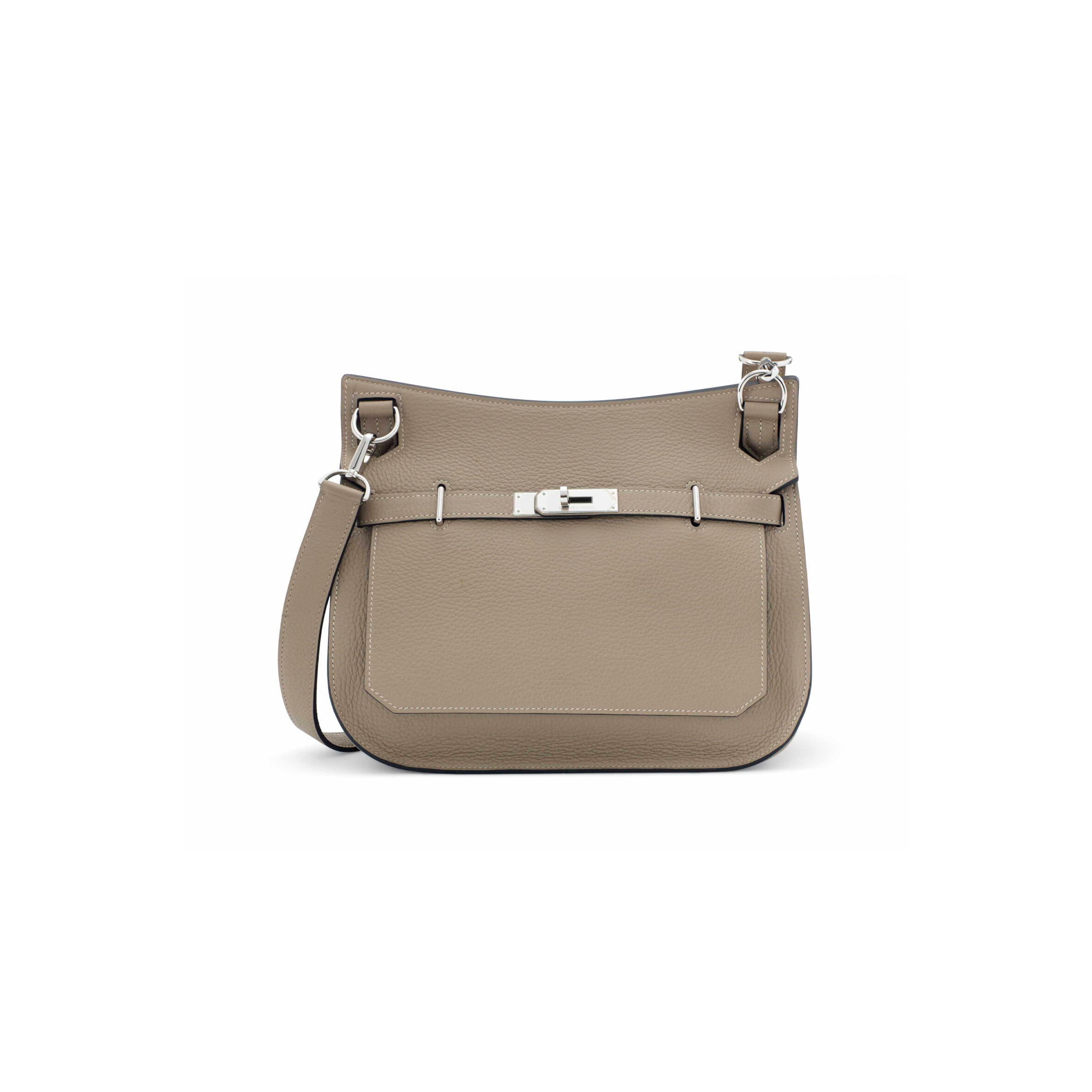 H**mes a gris tourterelle clÉmence leather jypsiÈre 28 with palladium hardware (28*22*12cm)
